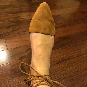 Jessica Simpson Lace Up Flats Brown Suede US 7